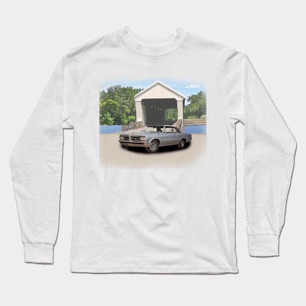 1964 Pontiac GTO in our covered bridge series Long Sleeve T-Shirt by Permages LLC